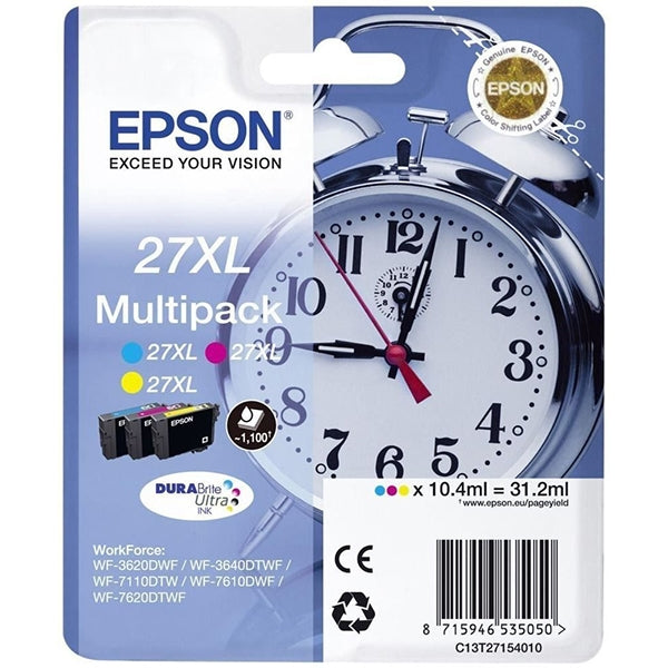 PACK TINTA EPSON 3 COLORES 27XL WF-3620-40/WF-7110-7610-7620