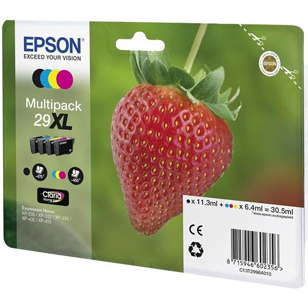 PACK TINTA EPSON 4 COLORES 29XL CLARIA HOME XP235/332/335/432/435