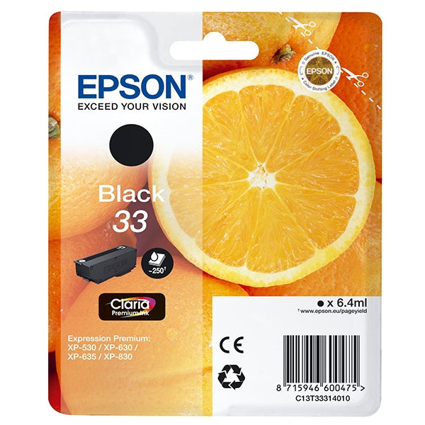 EPSON BLACK INK 33 CLARIA PREMIUM XP-530/630/635/830