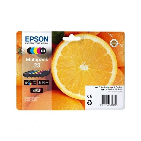 EPSON INK PACK 5 COLORS 33 CLARIA PREMIUM XP-530/630/635/830