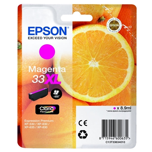 TINTA EPSON MAGENTA 33XL CLARIA PREMIUM XP-530/630/635/830