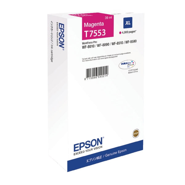 EPSON TINTEIRO MAGENTA XL T7553 WF-8590/8090/8010/8510