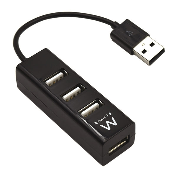 EWENT HUB USB2.0 4 PUERTOS NEGRO