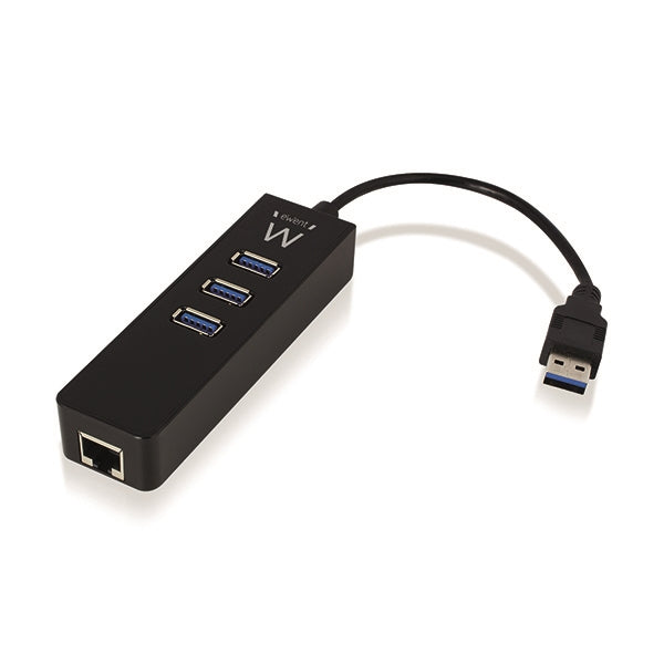 EWENT HUB USB3.1 GEN 1 3 PUERTOS + 1 PUERTO GIGABIT LAN CON ALIMENTACIÓN USB