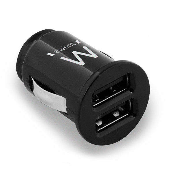 CARGADOR EWENT USB DC ENCENDEDOR 2 PUERTOS 2.4A 12-24V NEGRO