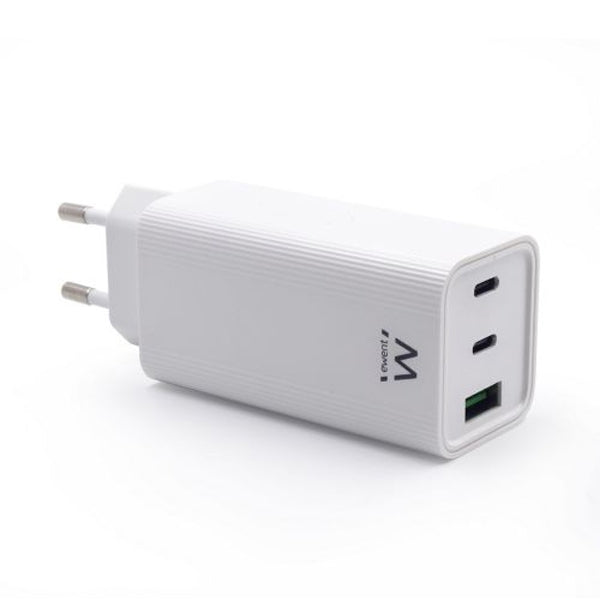 CARGADOR RÁPIDO EWENT 2xUSB-C 1xUSB-A POWER DELIVERY (65W) BLANCO