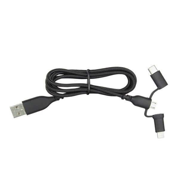 EWENT CABO USB A 3 EM 1 PARA USB-C/ LIGHTNING E MICRO USB 1MT