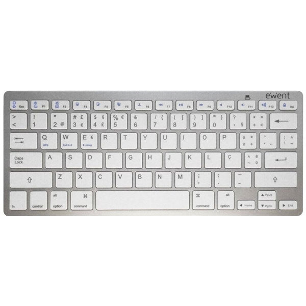 TECLADO EWENT BLUETOOTH IOS/ANDROID/WIN COMPACT SLIM SILVER PT