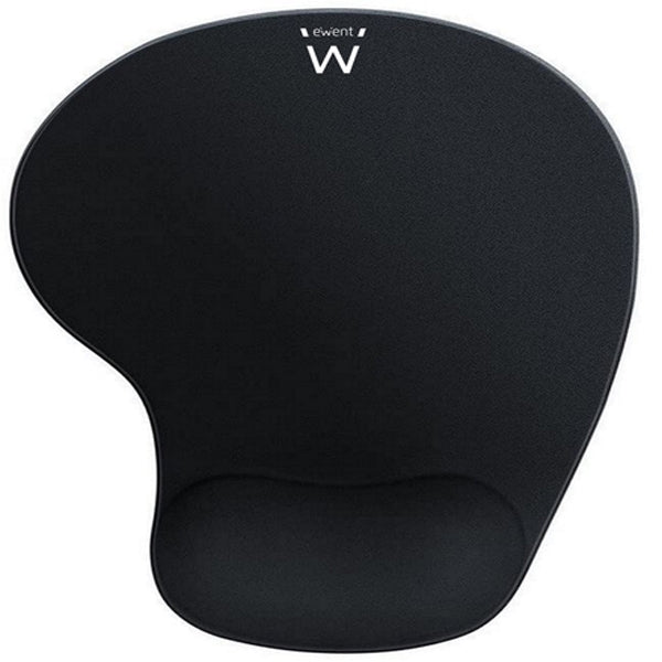 EWENT GEL MOUSE PAD WITH WRIST REST BLACK