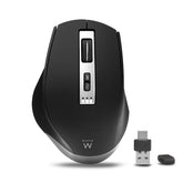 EWENT WIRELESS BLUETOOTH MOUSE 2000DPI BLACK USB-A AND USB-C