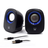 EWENT SPEAKERS 2.0 5W RMS VOLUME CONTROL USB POWERED BLACK