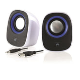 EWENT SPEAKERS 2.0 5W RMS VOLUME CONTROL USB POWERED WHITE/BLACK