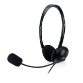 EWENT HEADSET W/ MIC AND BLACK USB CONTROL