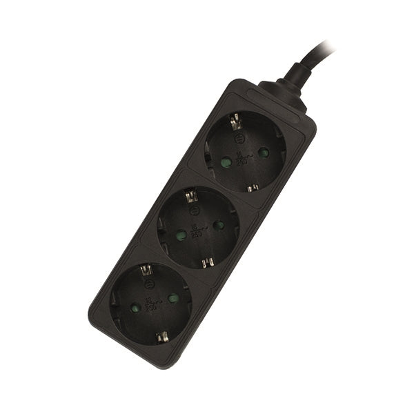 EWENT REGUA TOMADAS 3 SOCKETS (SHUKO) 16A SHUKO PLUG BLACK