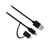 EWENT USB TO MICRO USB CABLE WITH LIGHTNING ADAPT 1MT