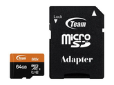 Micro SD Team Group 64GB class10 UHS-I SDXC (80MB/s-15MB/s) w/adapter