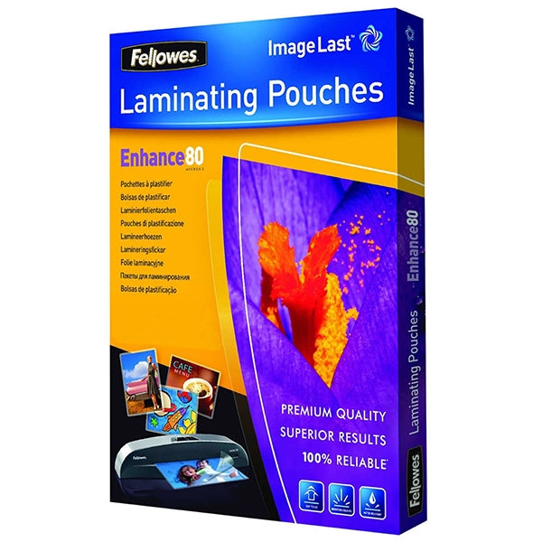 FELLOWES PLASTER BAGS 80 MIC. BRIGHTNESS A4 PACK 25