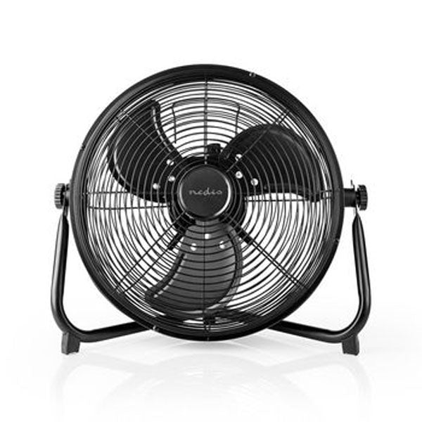 NEDIS FLOOR FAN 300 MM STEPLESS FAN SPEED TILTABLE RECHARGEABLE USB-A BLACK