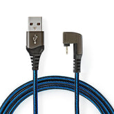 CABLE PARA JUEGOS NEDIS CARGA USB USB-A A ÁNGULO DE 180° APPLE LIGHTNING 2MT