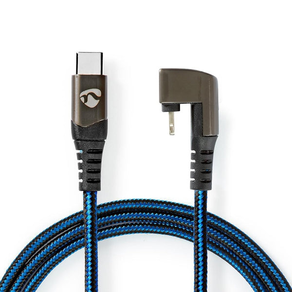 CABLE PARA JUEGOS NEDIS CARGA USB USB-C A ÁNGULO DE 180° APPLE LIGHTNING 2MT