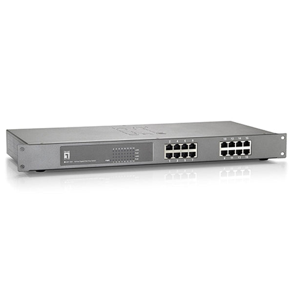 LEVELONE SWITCH 16 PORT GIGABIT POE 802.3AT POE+ 120W