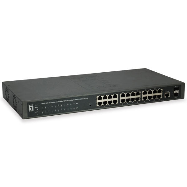 LEVELONE SWITCH 26xGIGABIT PoE 2xGIGABIT SFP 24xPoE OUTPUTS 370W