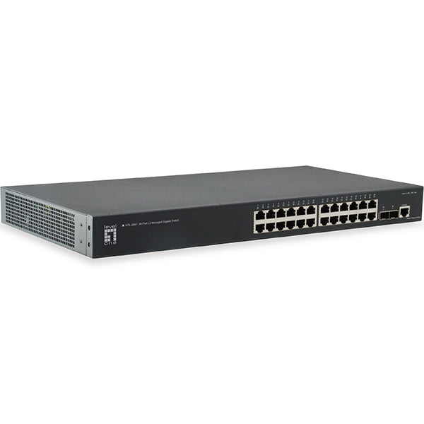 LEVELONE SWITCH 26 PORTS L2 MANAGED GIGABIT 2 X 10GBE SFP+