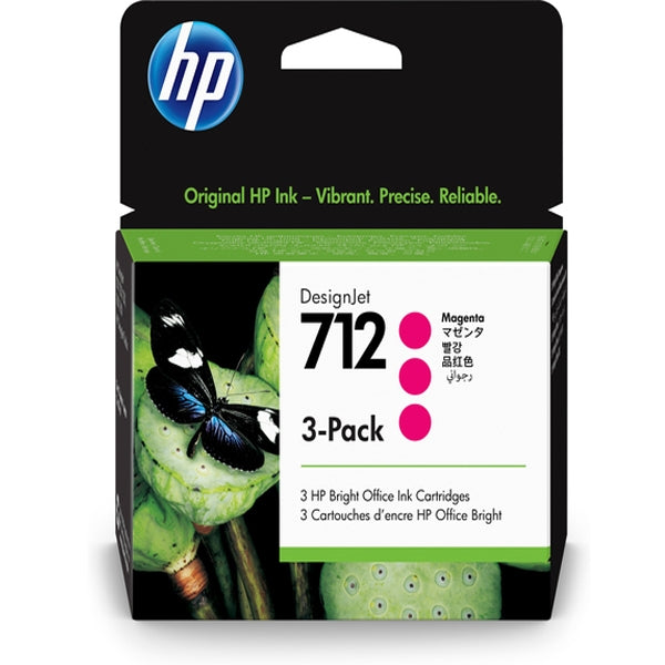 PAQUETE DE TINTA HP DESIGNJET MAGENTA 712 29ML 3