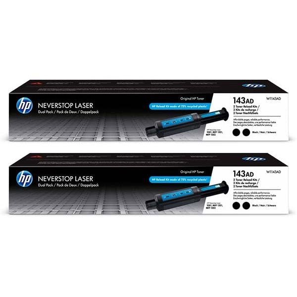 HP KIT WITH 2 TONER REFILLS NEVERSTOP 143AD