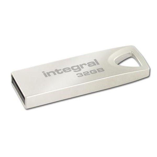 INTEGRAL PEN 32GB USB2.0 DRIVE ARC METAL USB TYPE-A 2.0 SILVER