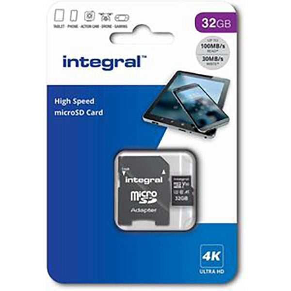 MICRO SD INTEGRAL 32GB ALTA VELOCIDAD MICROSDHC/XC V10 UHS-I U1