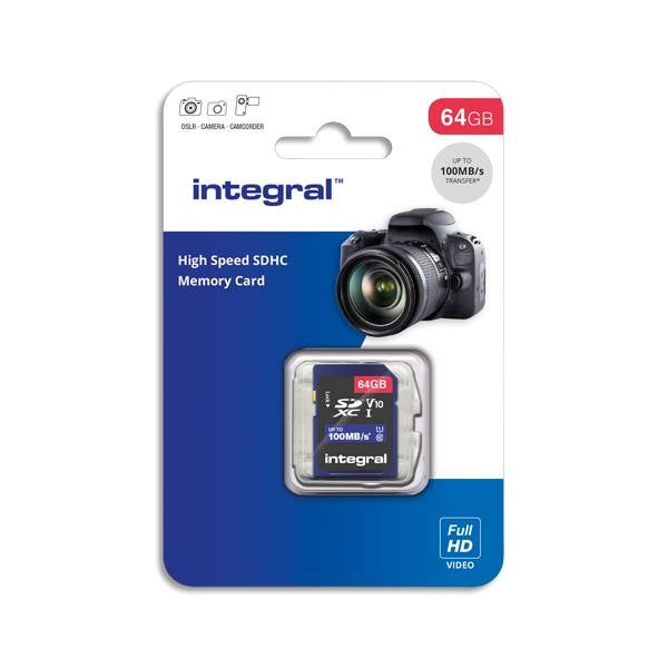 MICRO SD INTEGRAL 64GB ALTA VELOCIDAD MICROSDHC/XC V10 UHS-I U1