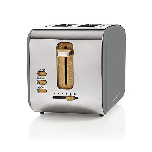 NEDIS TOASTER 2 WIDE SLOTS SOFT-TOUCH GRAY