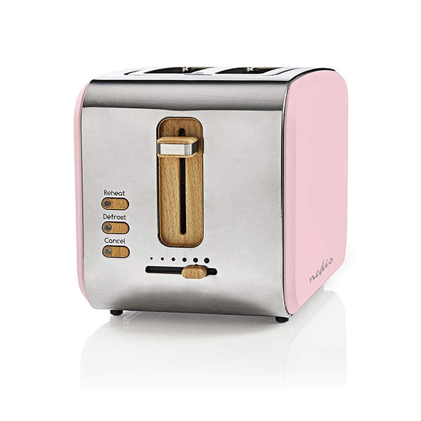 NEDIS TOASTER 2 WIDE SLOTS SOFT-TOUCH PINK