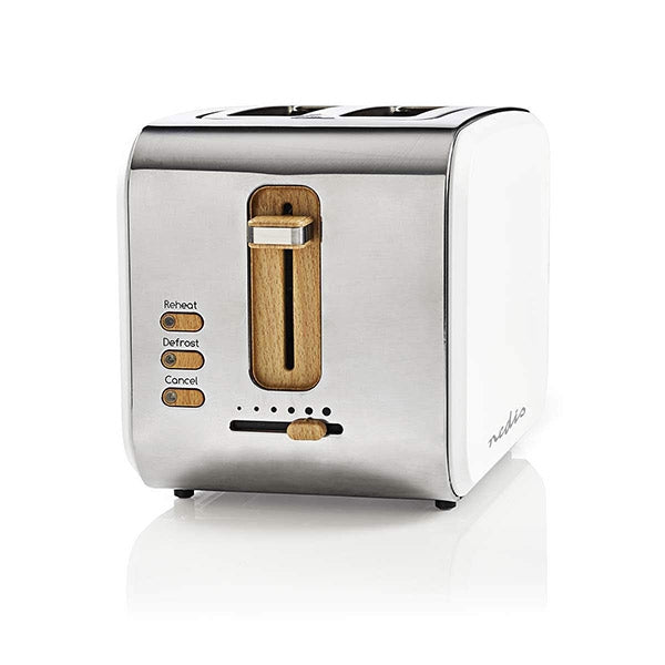 NEDIS TOASTER 2 WIDE SLOTS SOFT-TOUCH WHITE