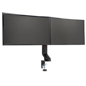Kensington SmartFit Space-Saving Dual Monitor Arm - Mounting Kit - Tilt &amp; Swivel - for 2 monitors - Black - Screen Size: Up to 27'' - Desktop Computer, C-Clamp, Grommet, Desktop Mountable
