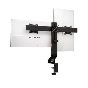 Kensington SmartFit Space-Saving Dual Monitor Arm - Mounting Kit - Tilt &amp; Swivel - for 2 monitors - Black - Screen Size: Up to 27'' - Desktop Computer, C-Clamp, Grommet, Desktop Mountable