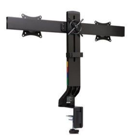 Kensington SmartFit Space-Saving Dual Monitor Arm - Mounting Kit - Tilt &amp; Swivel - for 2 monitors - Black - Screen Size: Up to 27'' - Desktop Computer, C-Clamp, Grommet, Desktop Mountable