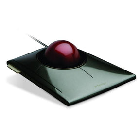 Kensington SlimBlade Trackball - Trackball - para diestros y zurdos - láser / óptico - 4 botones - con cable - USB - rojo rubí, plateado metalizado