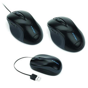 Móvil retráctil Kensington Pro Fit - Ratón - óptico - 3 botones - con cable - USB - negro