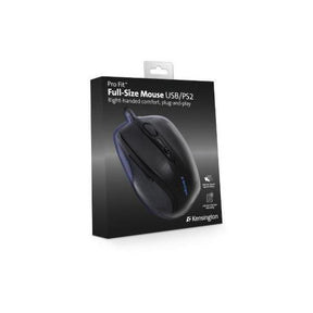 Kensington Pro Fit Tamaño Completo - Ratón - Derecho - Óptico - 5 Botones - Con Cable - USB - Negro