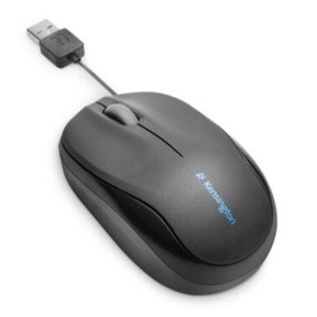 Móvil retráctil Kensington Pro Fit - Ratón - óptico - 3 botones - con cable - USB - negro