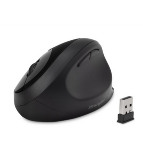 Ratón inalámbrico Kensington Pro Fit Ergo - Ratón - ergonómico - 5 botones - inalámbrico - 2,4 GHz, Bluetooth 4.0 LE - receptor inalámbrico USB - negro - minorista