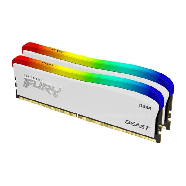 KINGSTON MEM 16GB 3200MT/s DDR4 CL16 DIMM (Kit de 2) FURY BEAST WHITE RGB SE