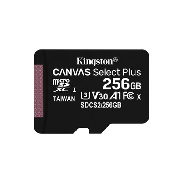 KINGSTON SD 256GB MICRO SDXC 100R A1 C10 CARD W/ ADAPT