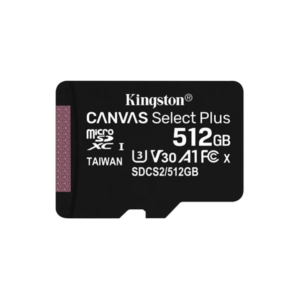 KINGSTON SD 512GB MICRO SDXC 100R A1 C10 CARD W/ ADAPT