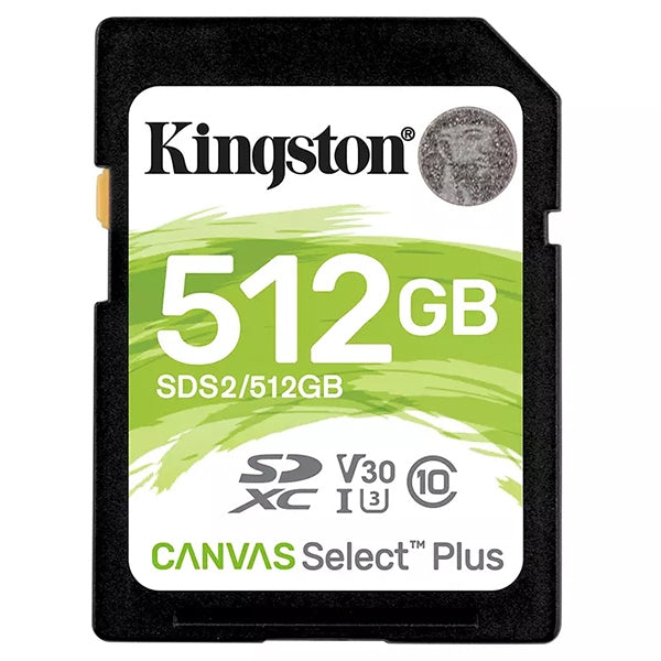 KINGSTON SD 512GB CANVAS SDXC 100R C10 UHS-I U3 V30