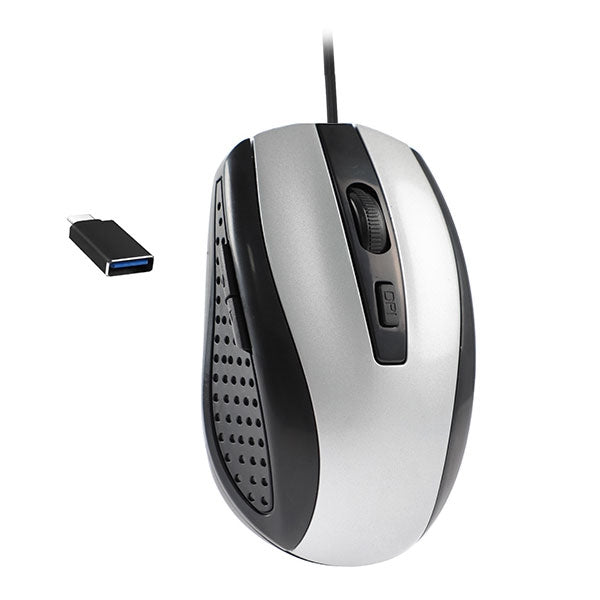 LIFETECH MOUSE BOW - USB C\TYPE-C E USB OPTICAL SILVER WIRED