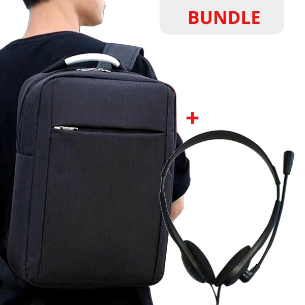 LIFETECH BACKPACK BACKPACK FASHION BLACK 15.6 + HEADSET WITH MIC LF-301