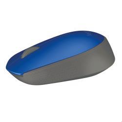 Logitech M171 - Mouse - right- and left-handed - wireless - 2.4 GHz - USB wireless receiver - black, blue